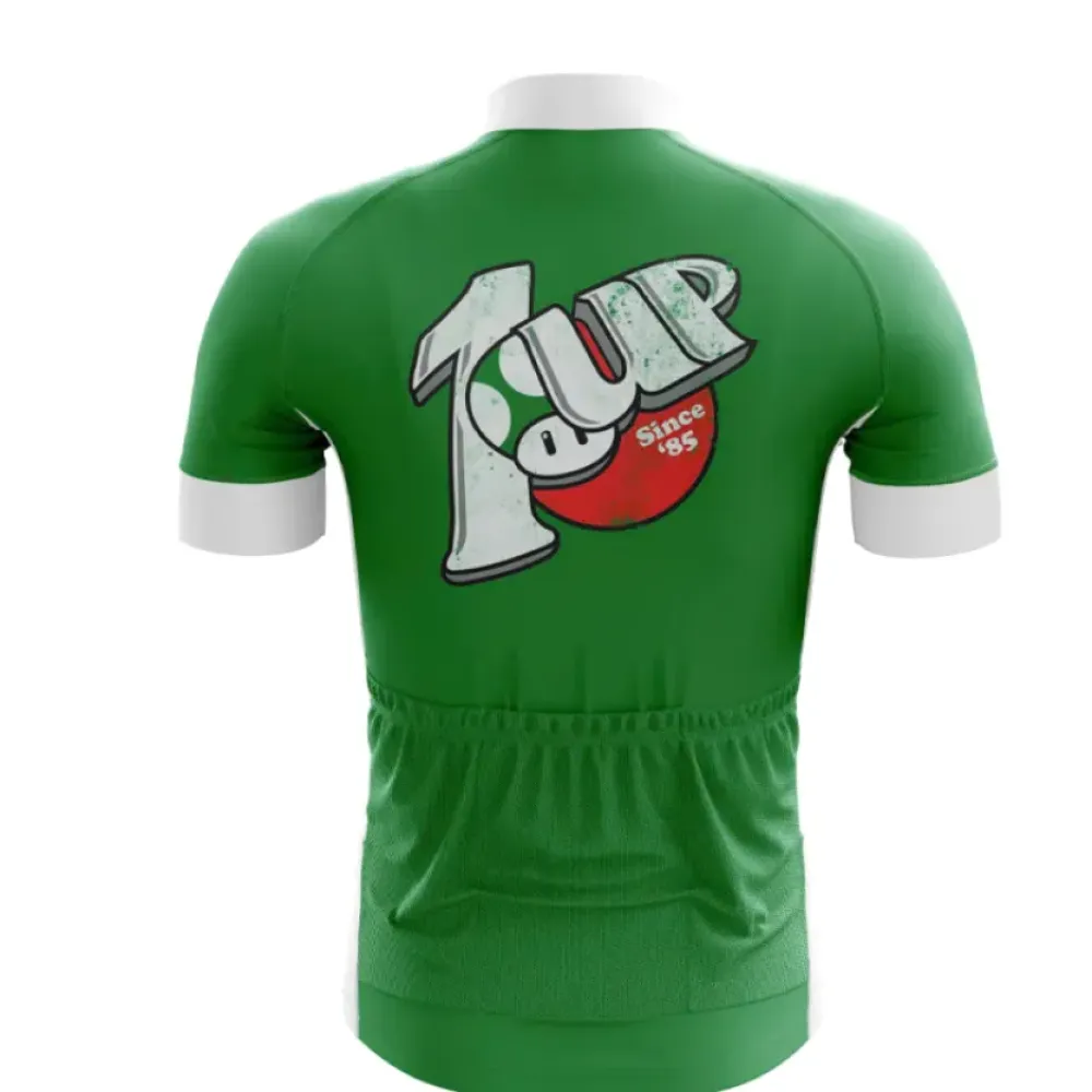 1 Up Cycling Jersey Vintage Style Green/White/Red