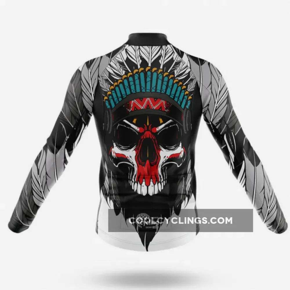 Native Skull Cycling Bibs Ver.2 Skull Pattern White/Black/Grey