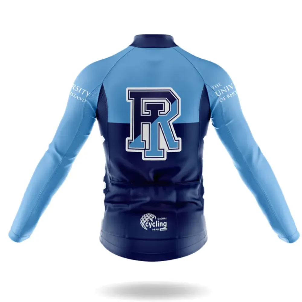 Rhode Island University Long Sleeve Cycling Jersey Blue/Dark Blue/Light Blue