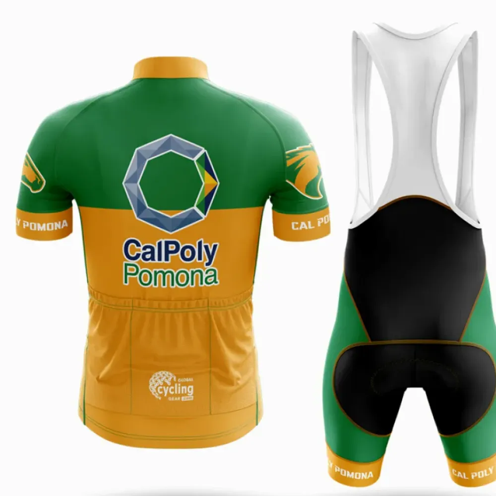 Cal Poly Pomona Cycling Bibs Ver.2 Comfortable Green/Yellow/Black