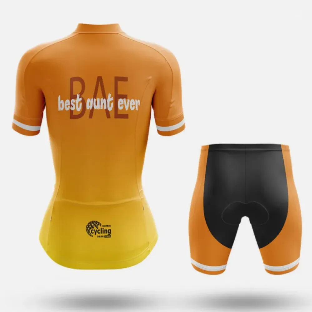 Best Aunt Ever Cycling Shorts Black/Orange/White