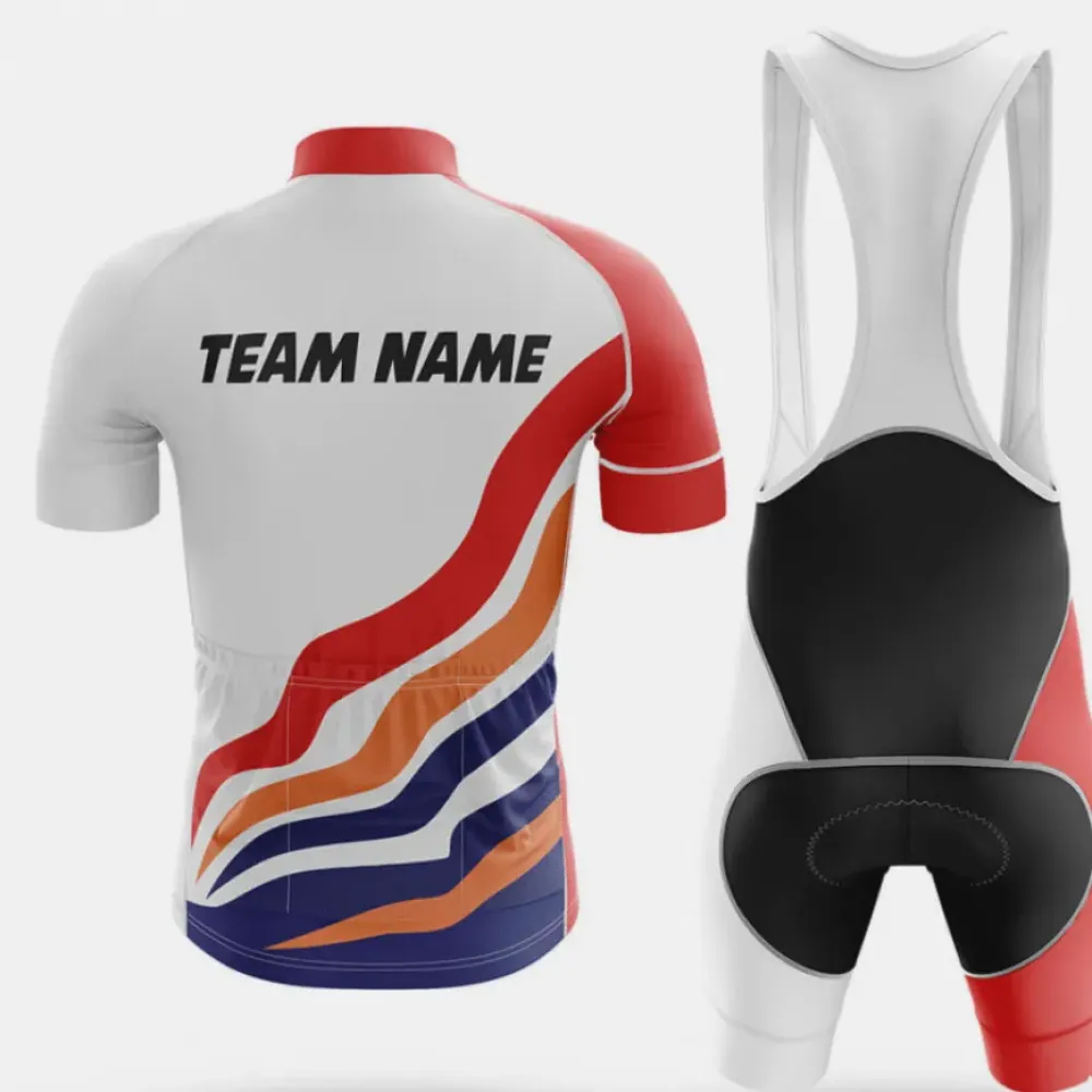 Custom Team Name M14 Cycling Jersey White/Red/Navy