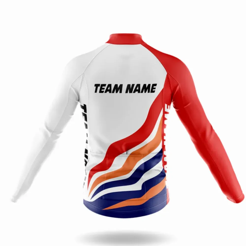Custom Team Name M14 Cycling Jersey White/Red/Navy