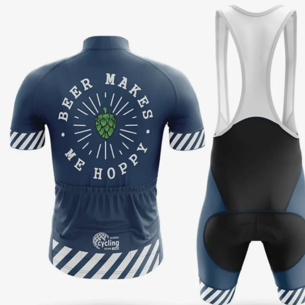 Hoppy Cycling Bibs Comfortable Navy/White/Black