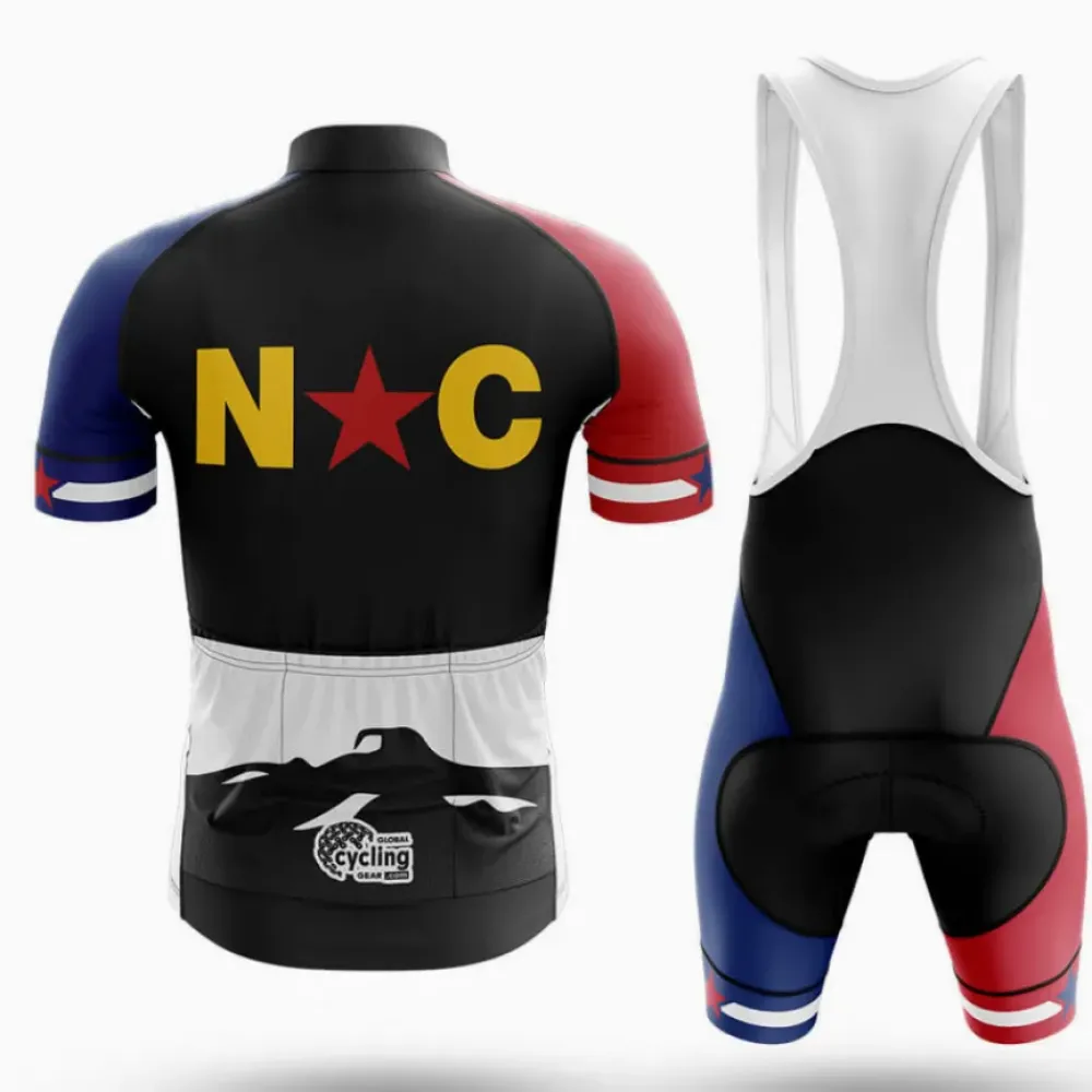 North Carolina Symbol Cycling Kit Full Set Black/Red/Blue