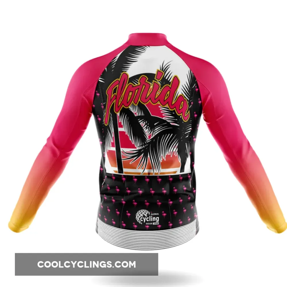 Florida Icon Cycling Jersey Flamingo Palm Pink/Yellow/White