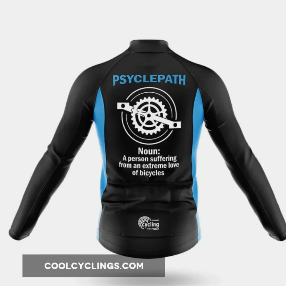 Psyclepath Long Sleeve Cycling Jersey Black/Blue/Sky