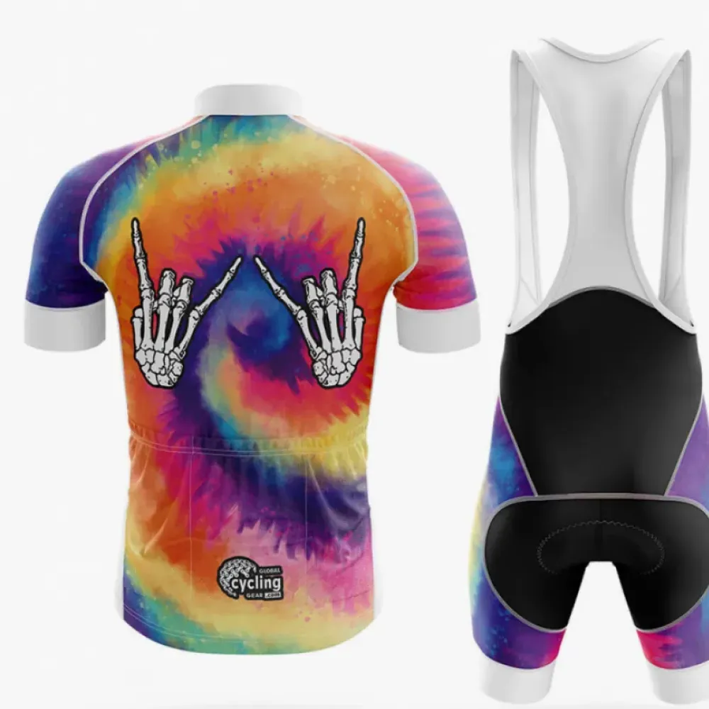 Rock Hands Tie Dye Cycling Jersey Purple/Yellow/Pink