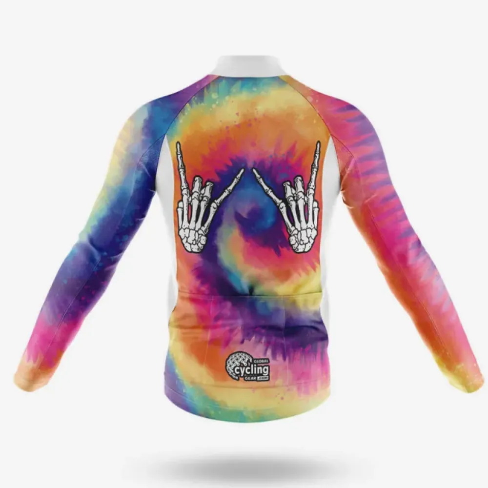 Rock Hands Tie Dye Cycling Jersey Purple/Yellow/Pink