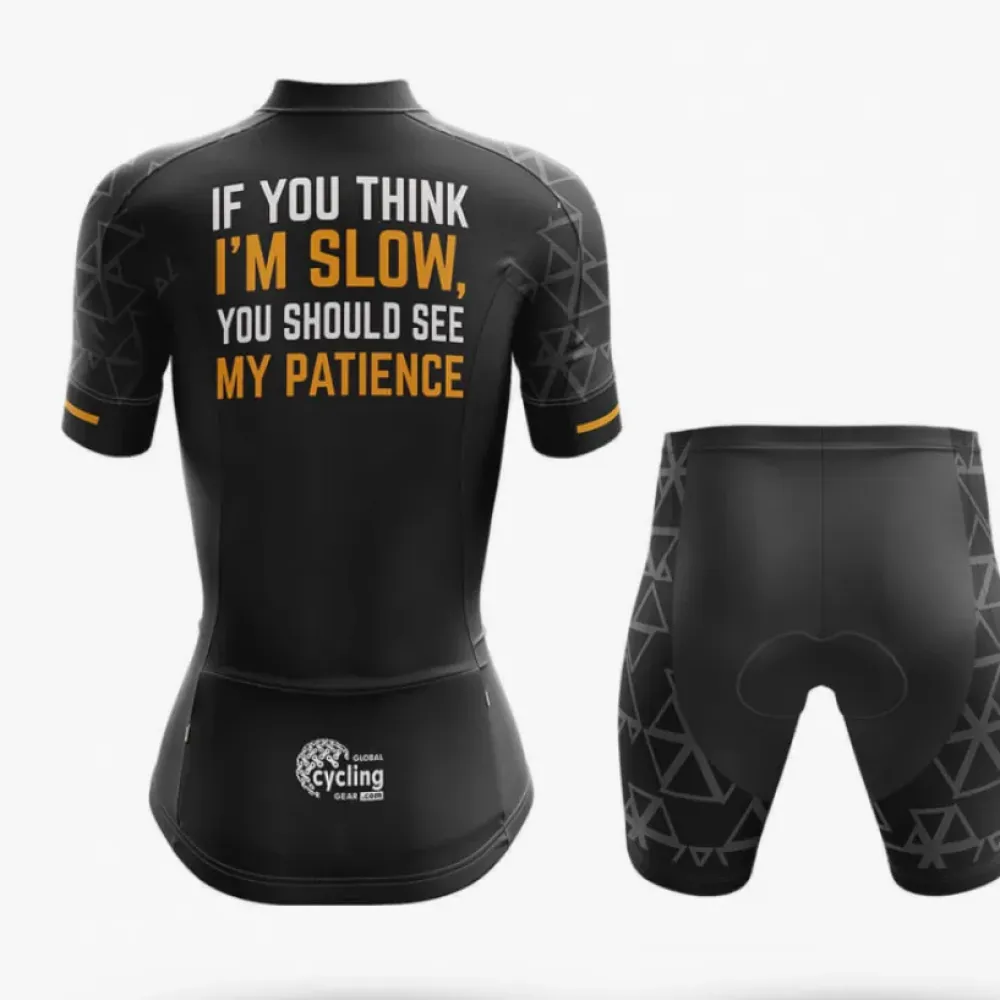 Women's Cycling Kit Slow Black/Grey/Yellow