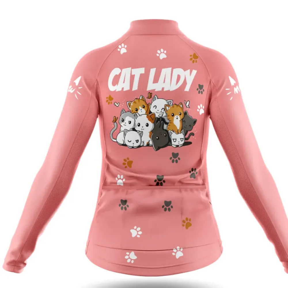 Cat Lady Cycling Jersey Pink/Orange/Grey