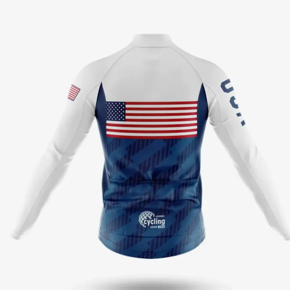 USA S6 Cycling Kit Full Set White/Blue/Red