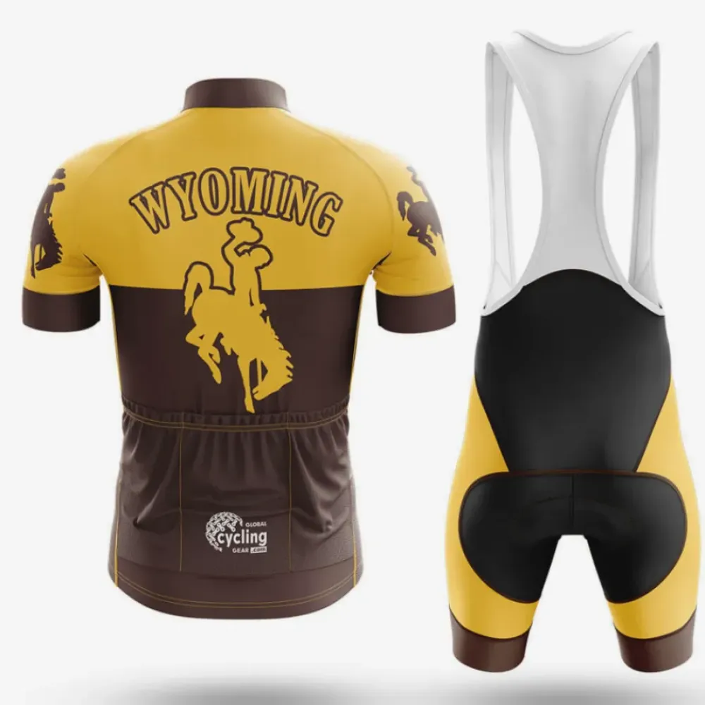 University of Wyoming Cycling Jersey Vintage Yellow/Brown/Gold