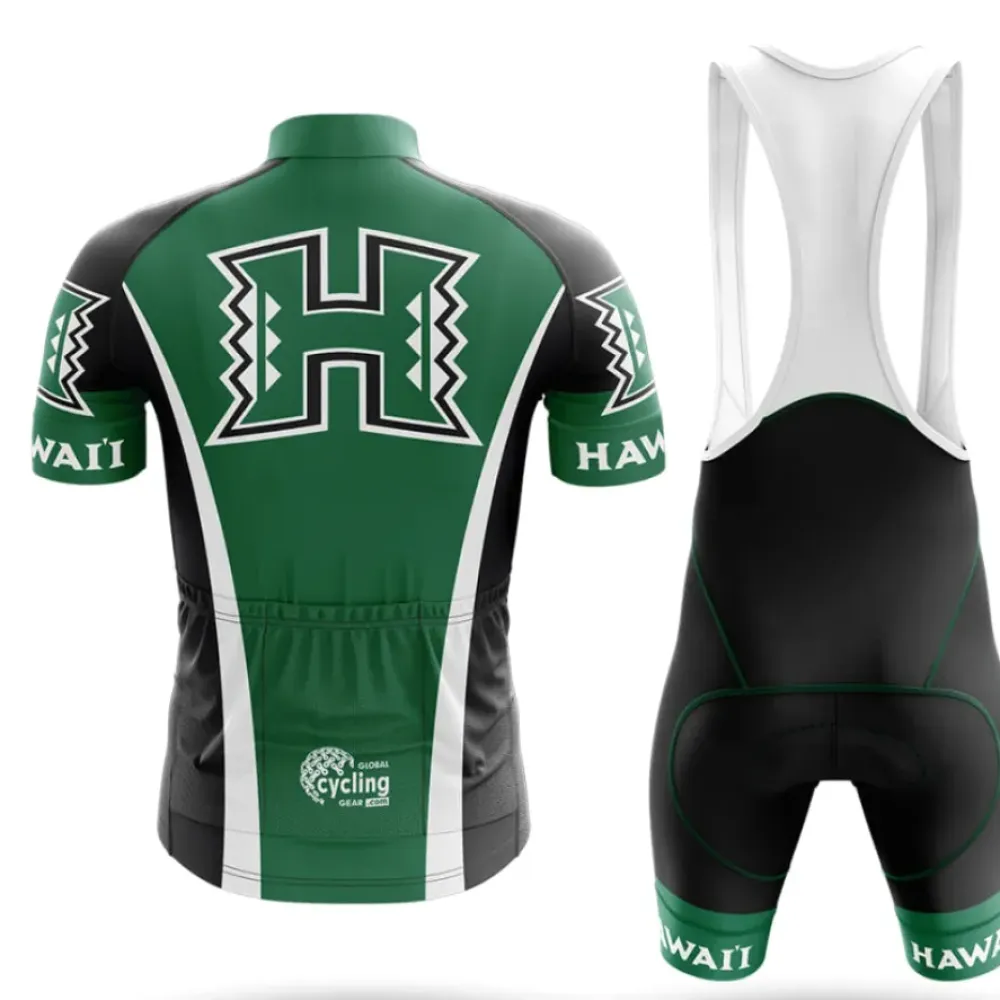 University of Hawaiʻi Mānoa Cycling Kit Full Set Hawaiian Green/Black/White