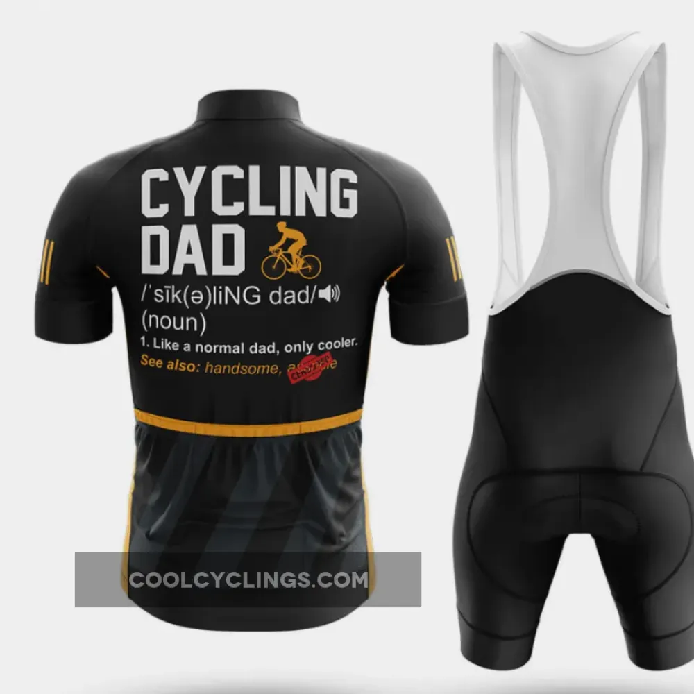 Cycling Dad Definition Black/Yellow/White Cycling Bibs