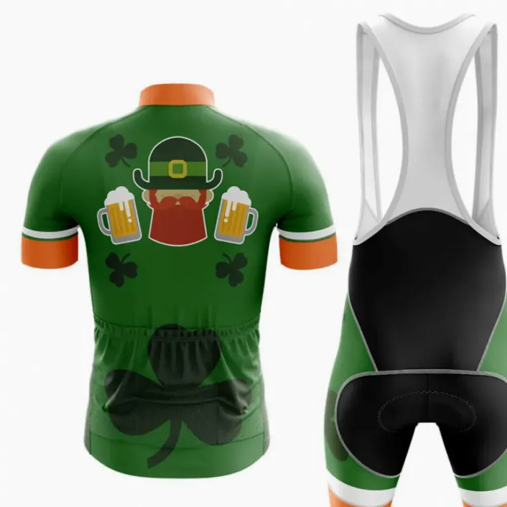 Happy St. Patrick's Day Cycling Jersey Irish Pride Green/Orange/White
