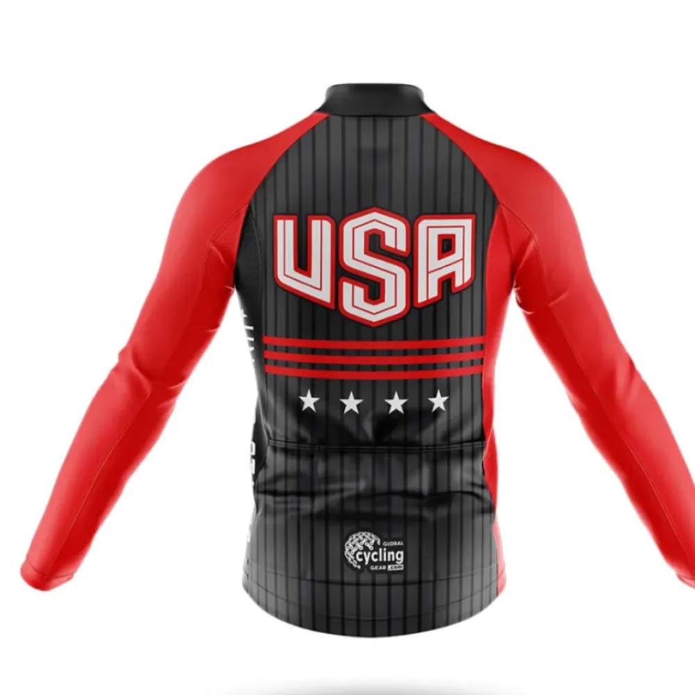USA Stars Cycling Bibs Comfortable Black/Red/White