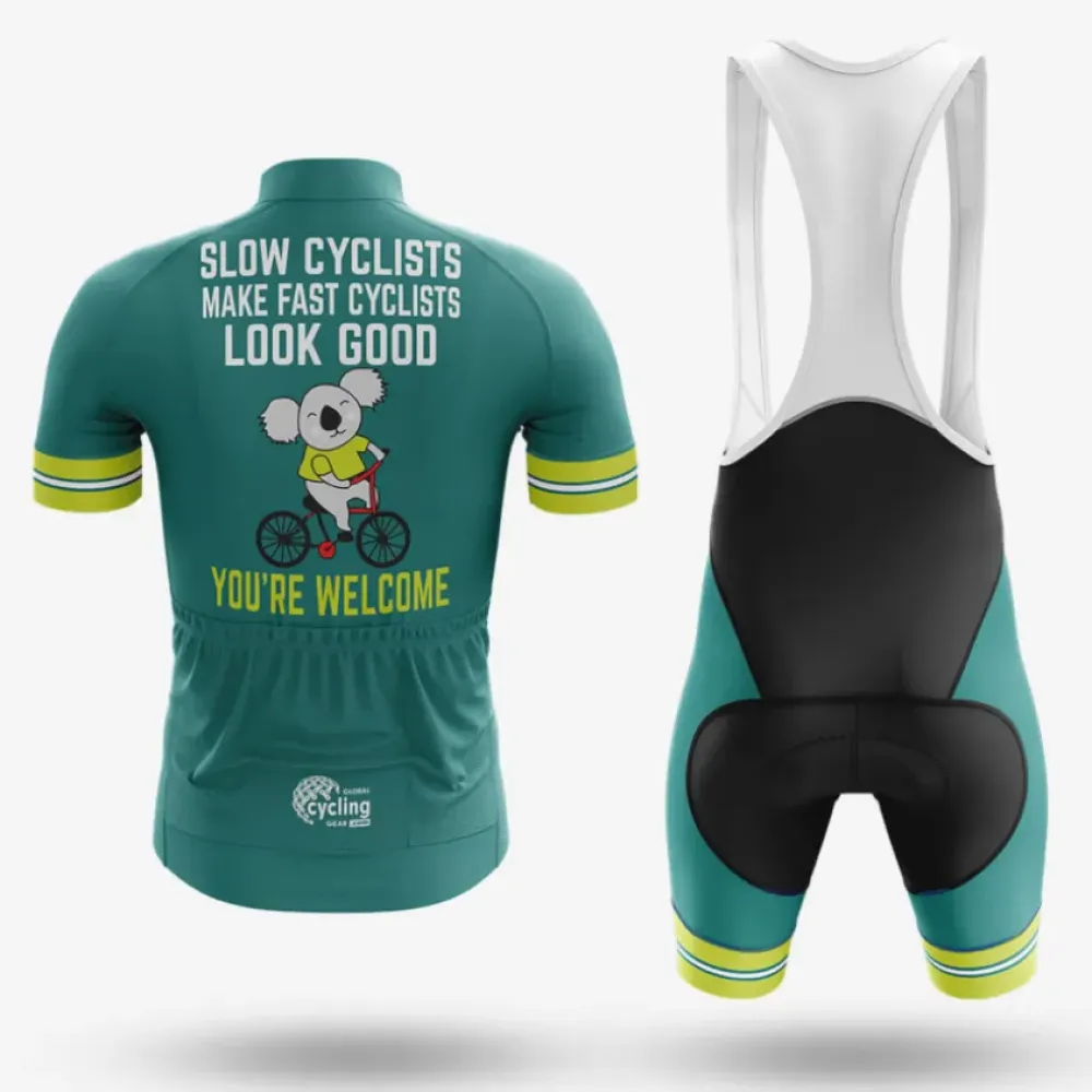 Slow Cyclist Bibs Comfortable Teal/Black/Yellow