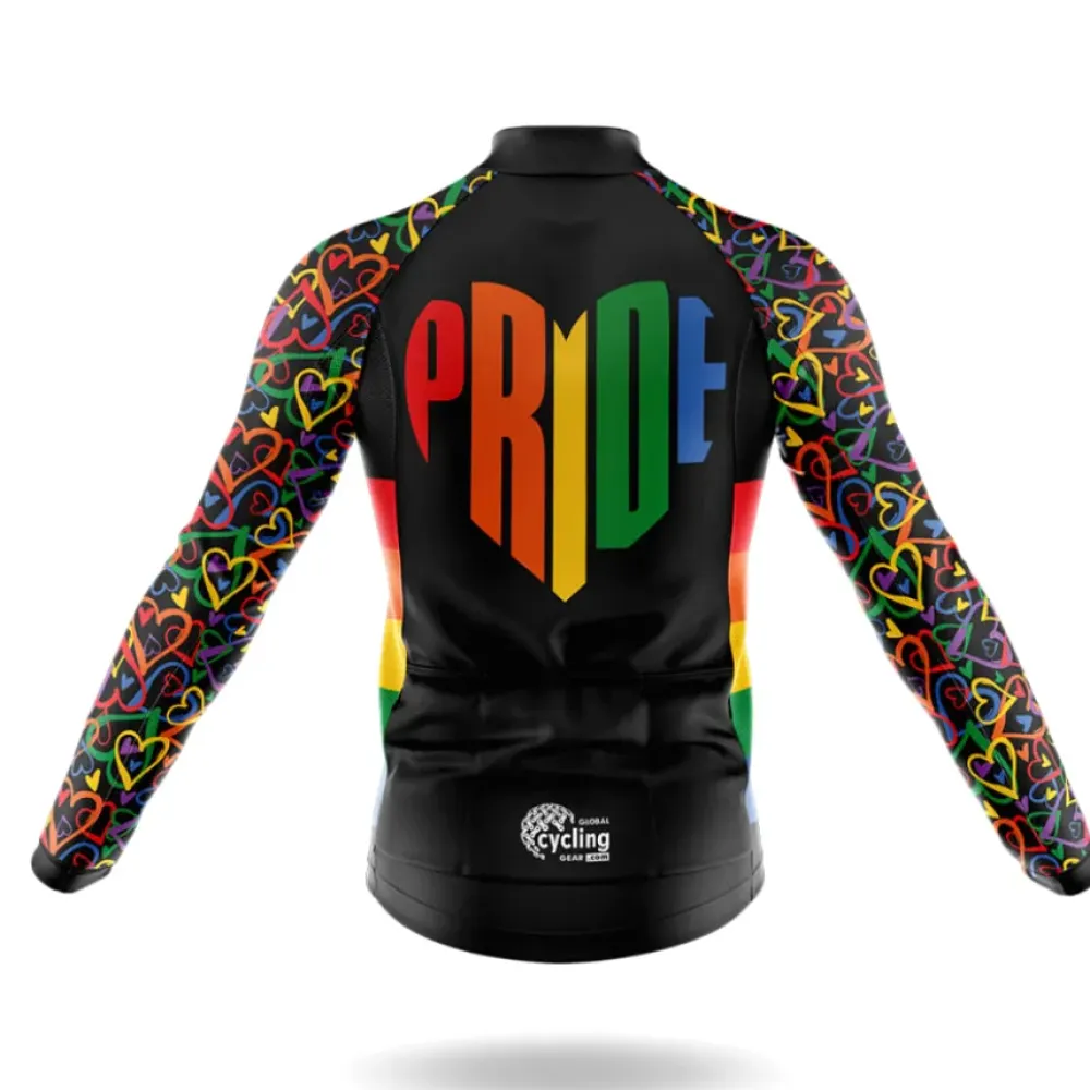 Pride Heart Cycling Jersey Rainbow/Black/Green