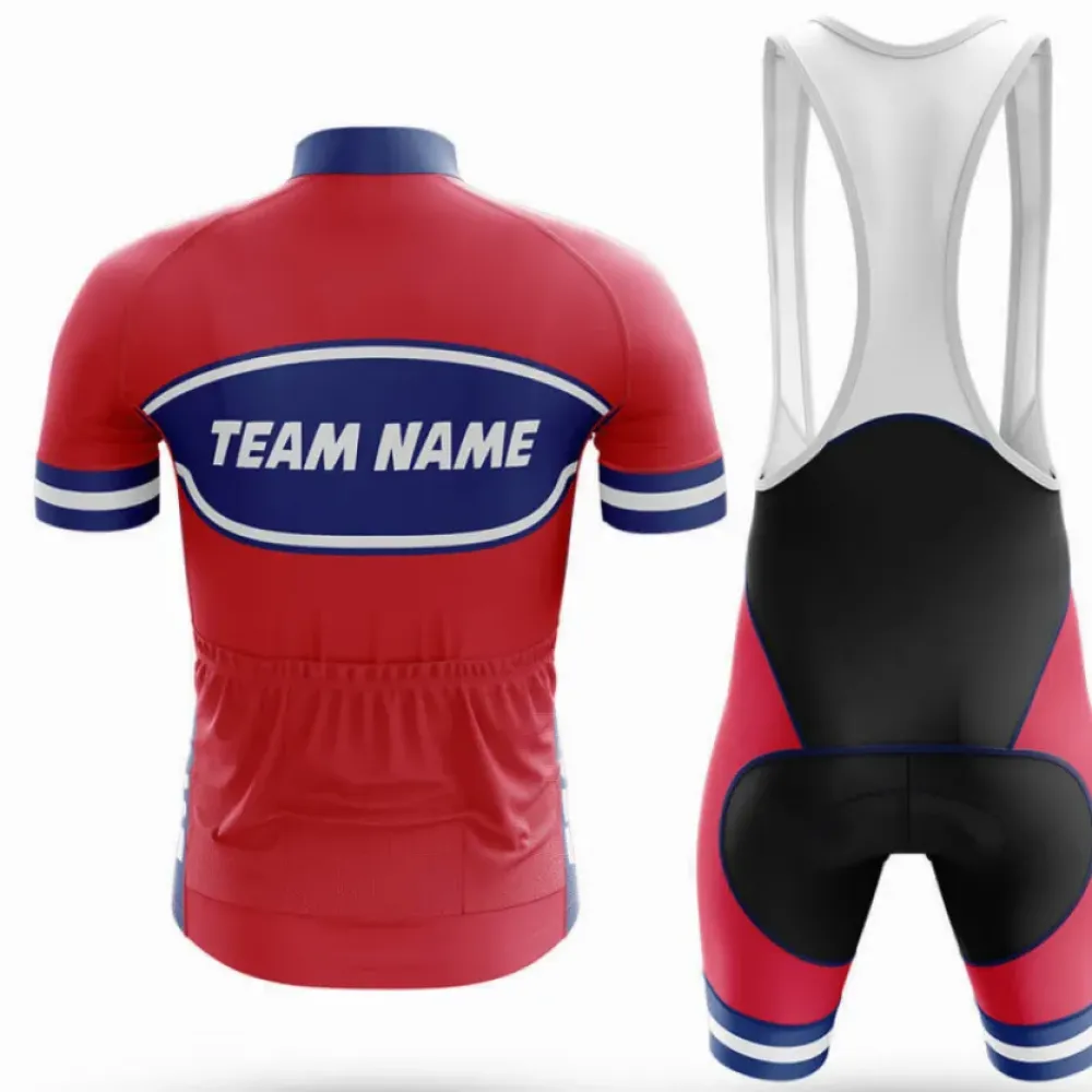 Custom Team Name M30 Cycling Jersey Red/Blue/White