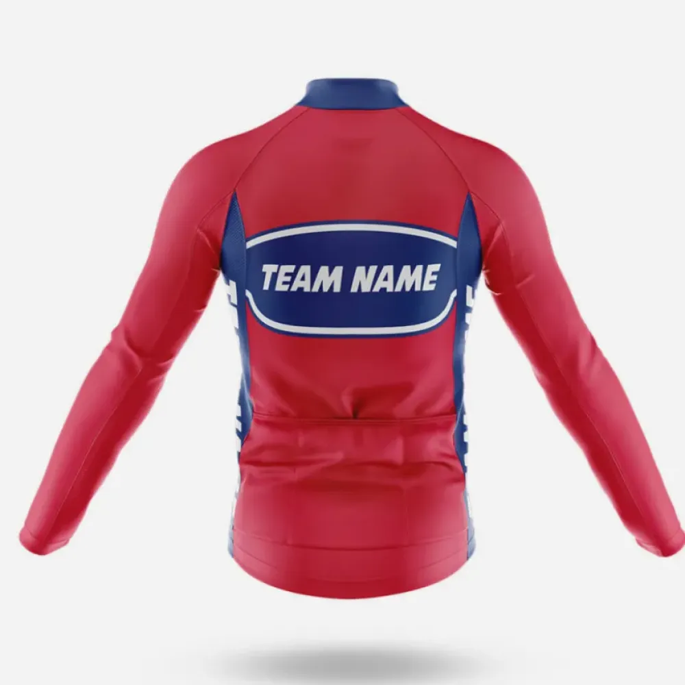 Custom Team Name M30 Cycling Jersey Red/Blue/White
