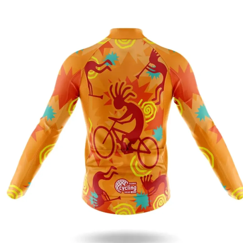 Kokopelli Cycling Jersey Long Sleeve Orange/Yellow/Red