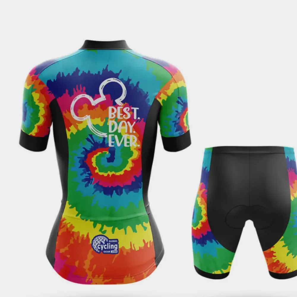 Disney Mickey Best Day Ever Jersey Tie-Dye/Orange/Purple