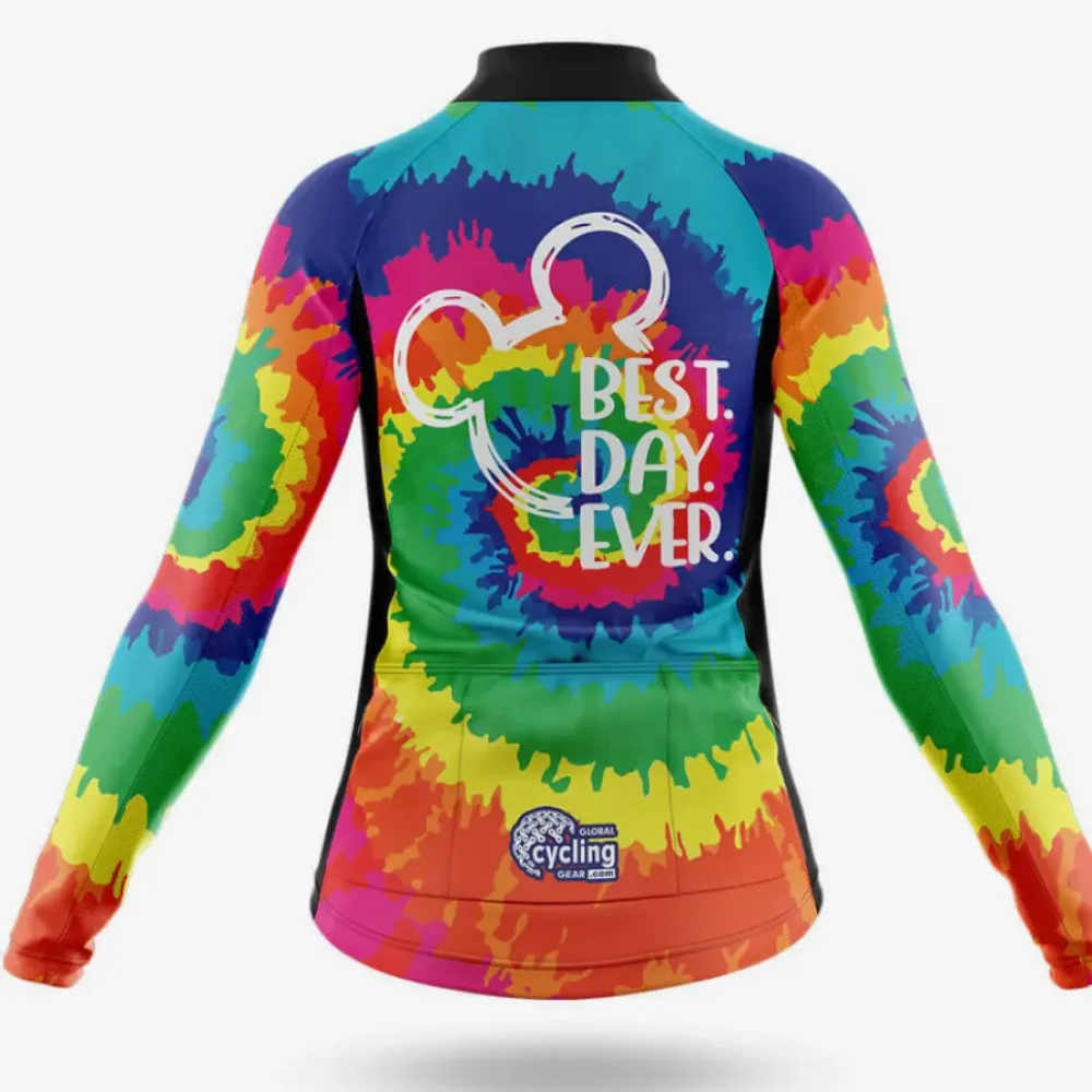 Disney Mickey Best Day Ever Jersey Tie-Dye/Orange/Purple