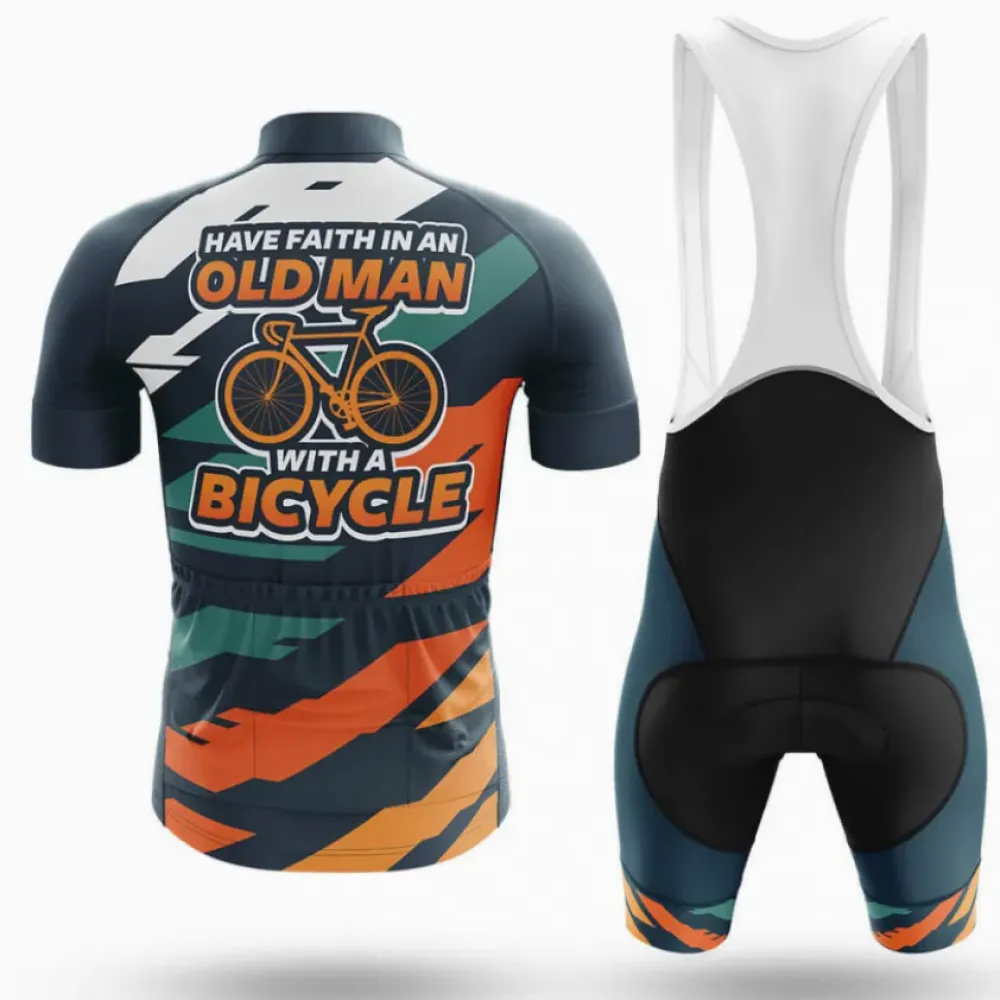 Old Man V7 Cycling Bibs Navy/Orange/White