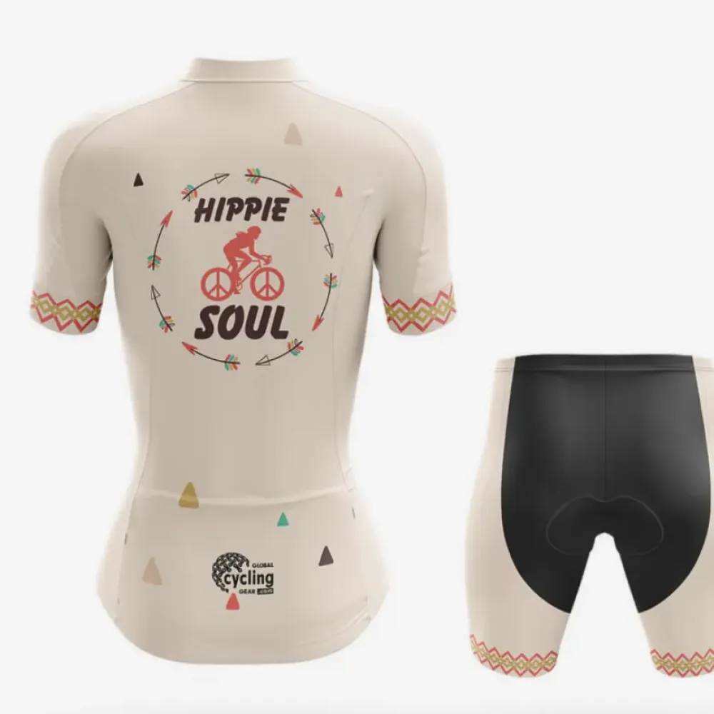 Hippie Soul Women Cycling Jersey Cream/Peach/Gold