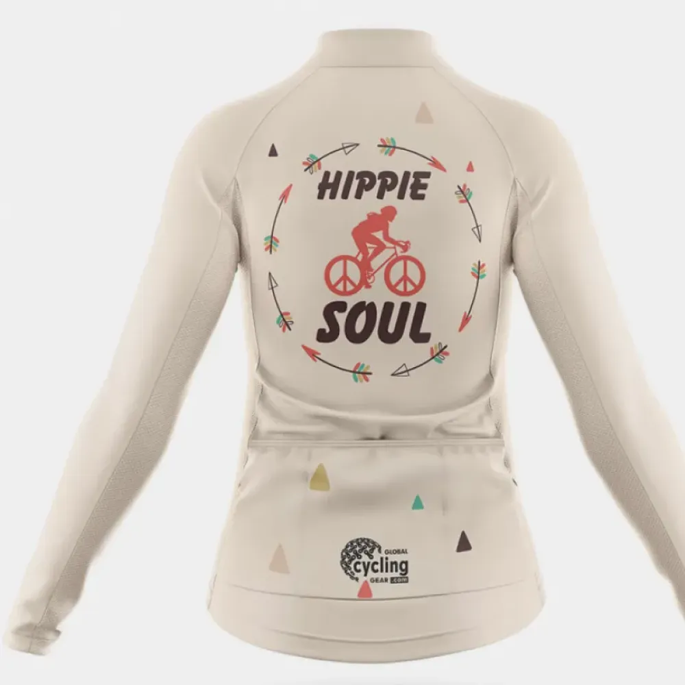 Hippie Soul Women Cycling Jersey Cream/Peach/Gold