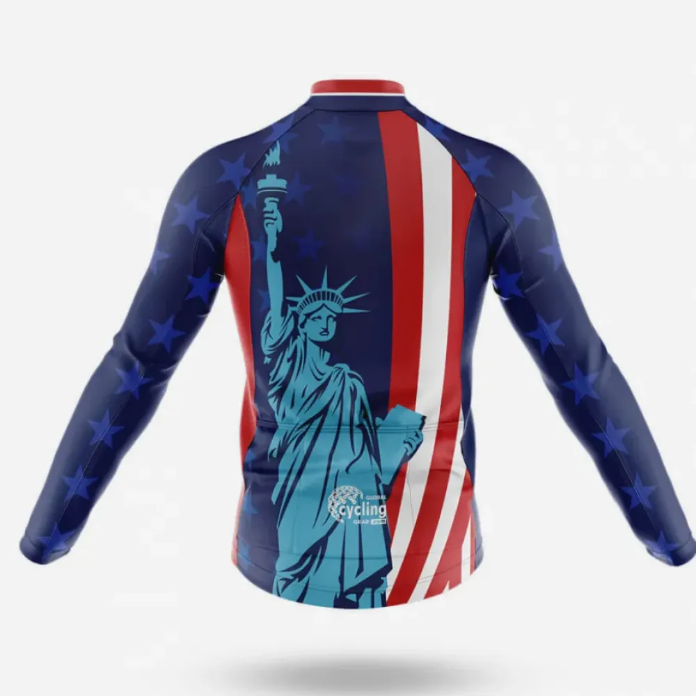 USA Liberty Cycling Jersey American Flag Blue/Red/White