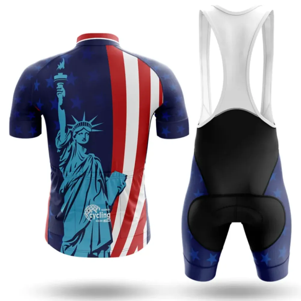 USA Liberty Cycling Jersey American Flag Blue/Red/White