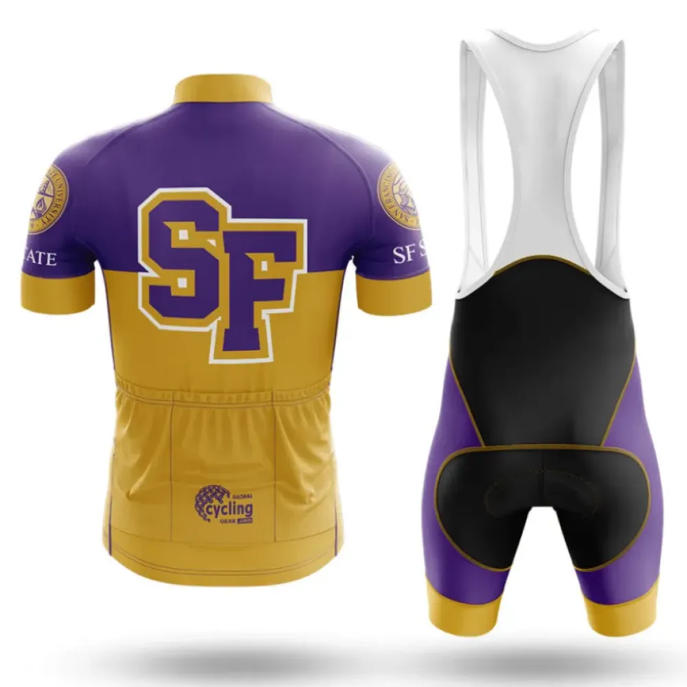 San Francisco State University Cycling Bibs Ver.2 Comfortable Purple/Gold/Black