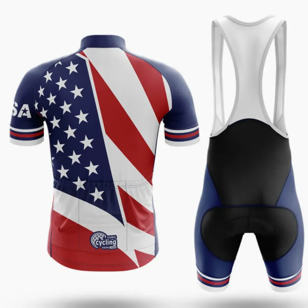 USA Flag Cycling Jersey Stars and Stripes Blue/Red/White