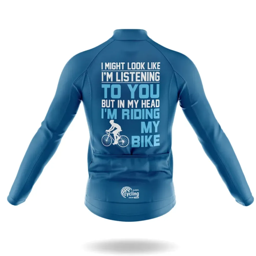 In My Head Cycling Bibs Comfortable Blue/White/Black
