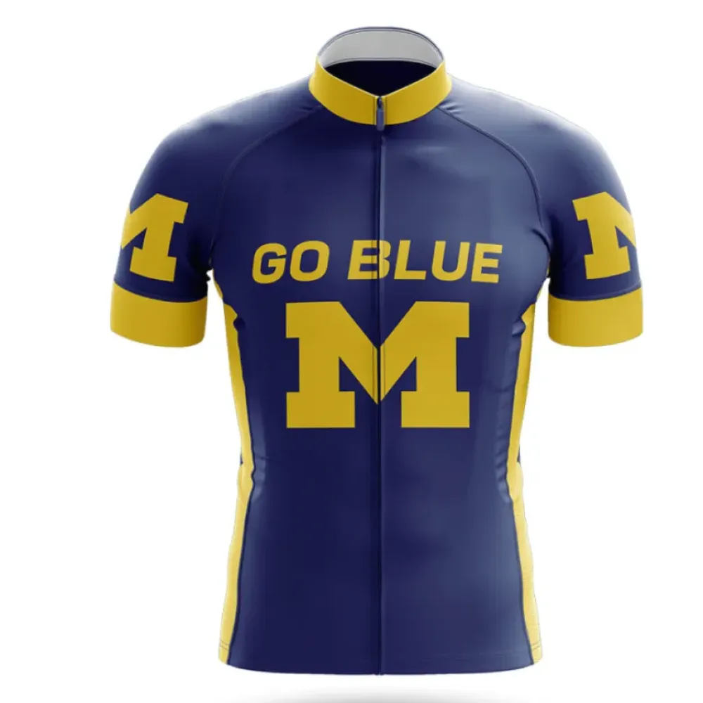 Michigan Cycling Jersey Go Blue Navy/Yellow/Gold