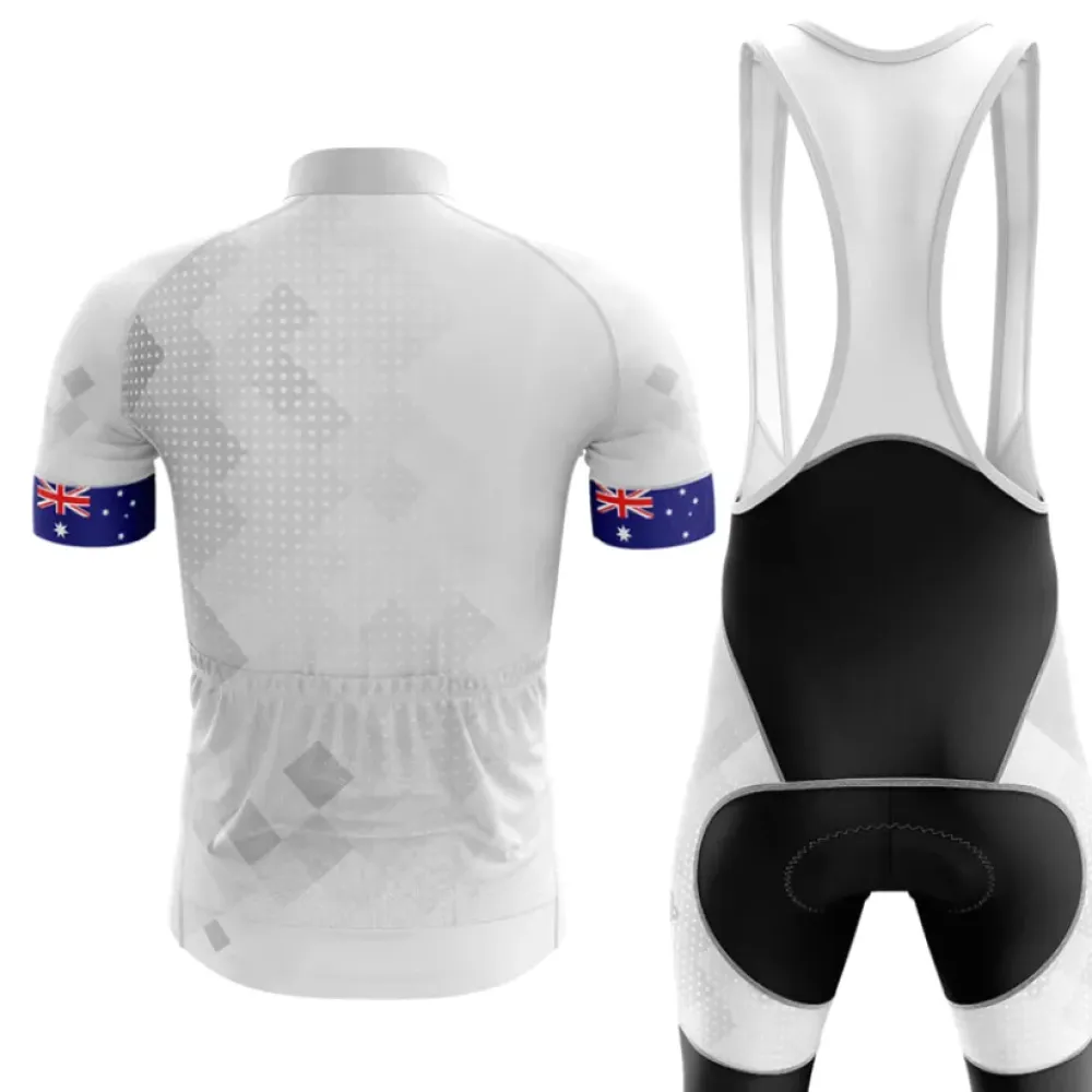 Australia Cycling Jersey Australian Flag White/Blue/Grey