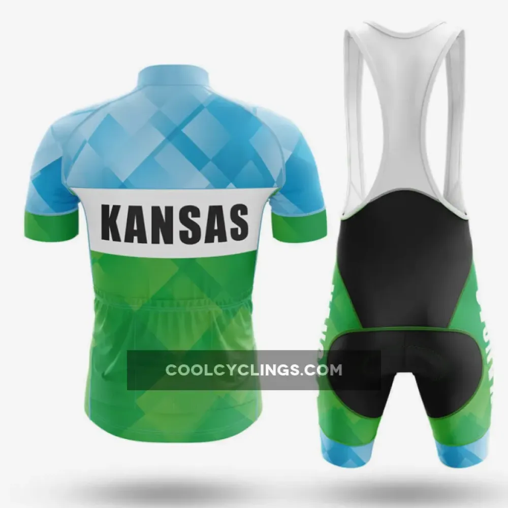 Kansas S3 Cycling Kit Full Set Blue/Green/White