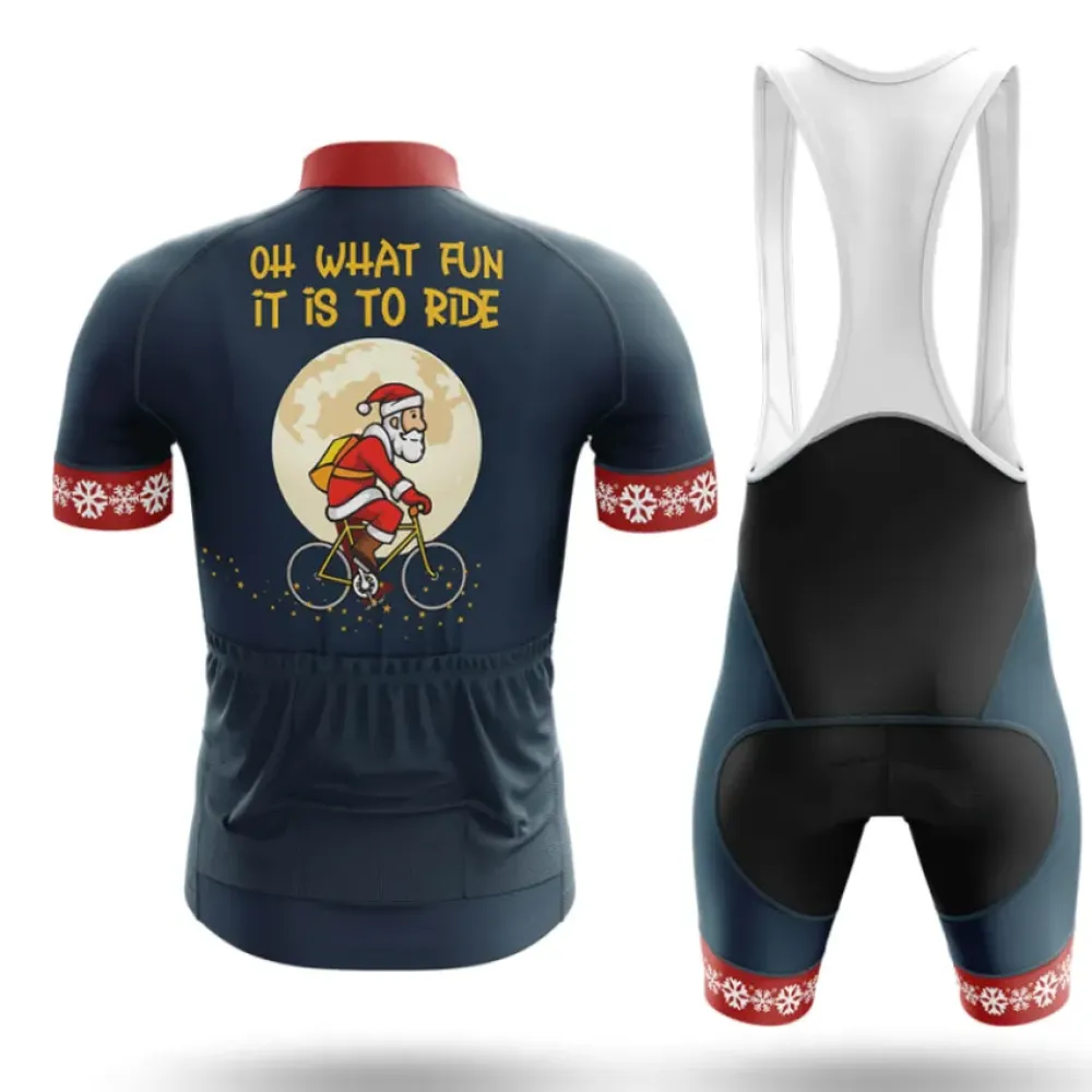 Santa's Ride Cycling Jersey Navy/Red/Grey
