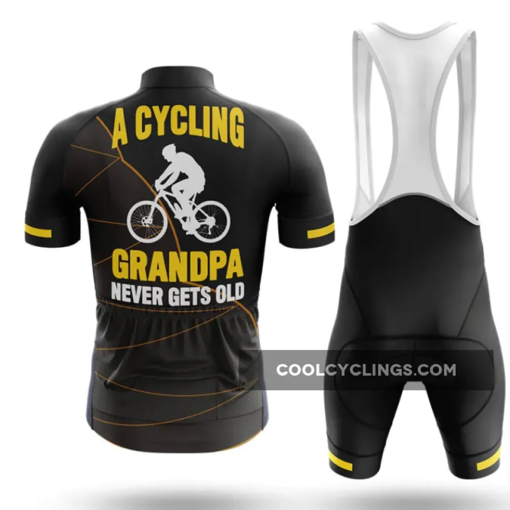 Cycling Grandpa Jersey Aging Gracefully Black/Yellow/Grey