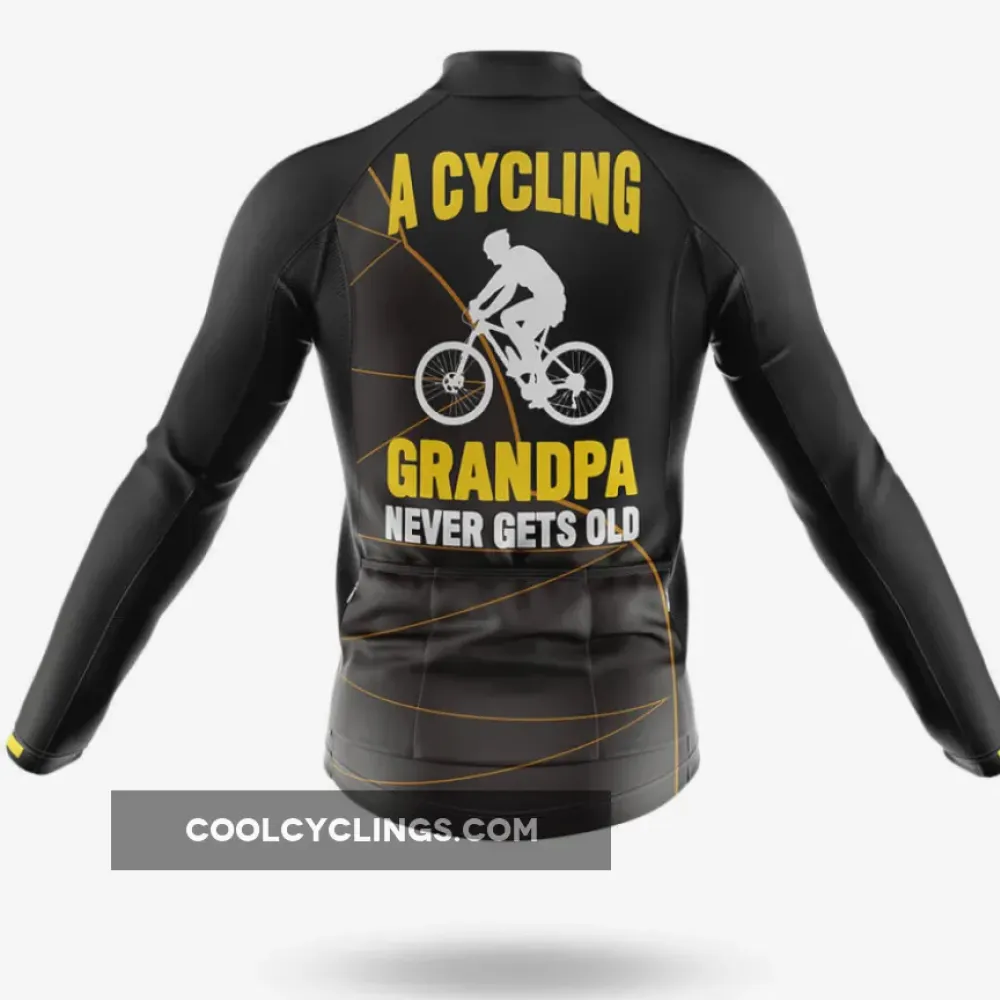 Cycling Grandpa Jersey Aging Gracefully Black/Yellow/Grey