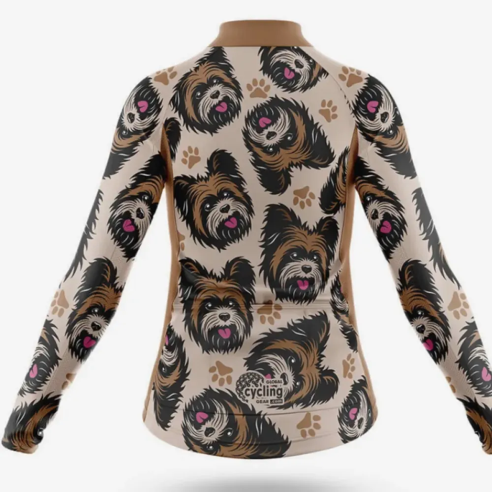 Yorkshire Terriers Women's Long Sleeve Cycling Jersey Brown/Pink/Beige