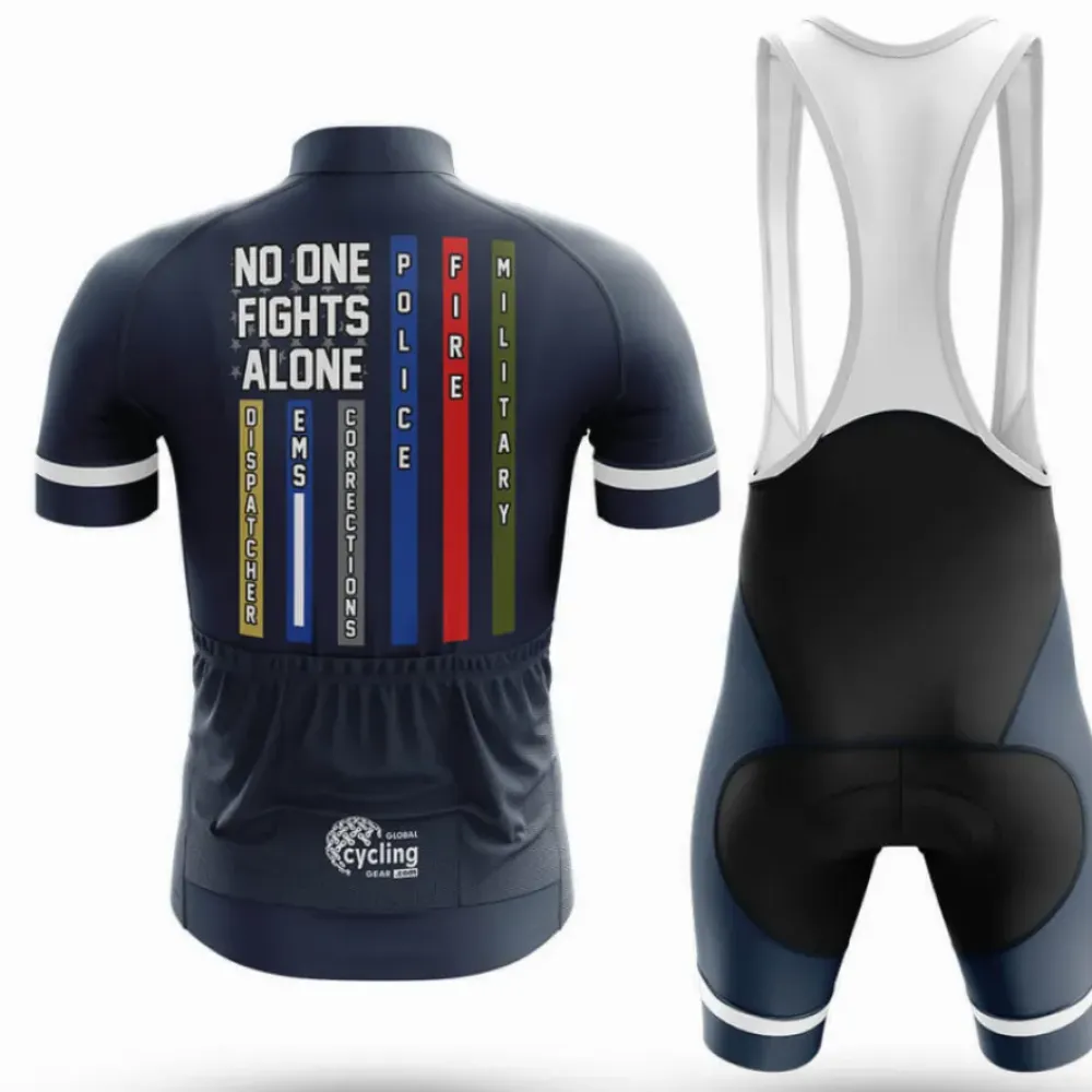 Cycling Bibs No One Fights Alone Navy/White/Black