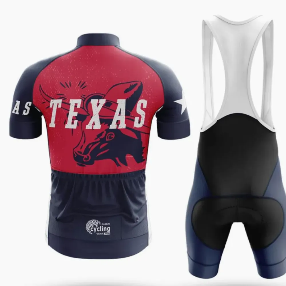 Texas Icon Long Sleeve Cycling Jersey Navy/Red/White