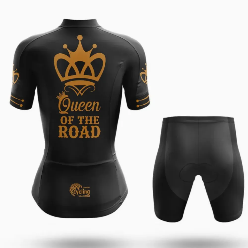 Queen Of The Road Cycling Jersey Black/Gold/Silver