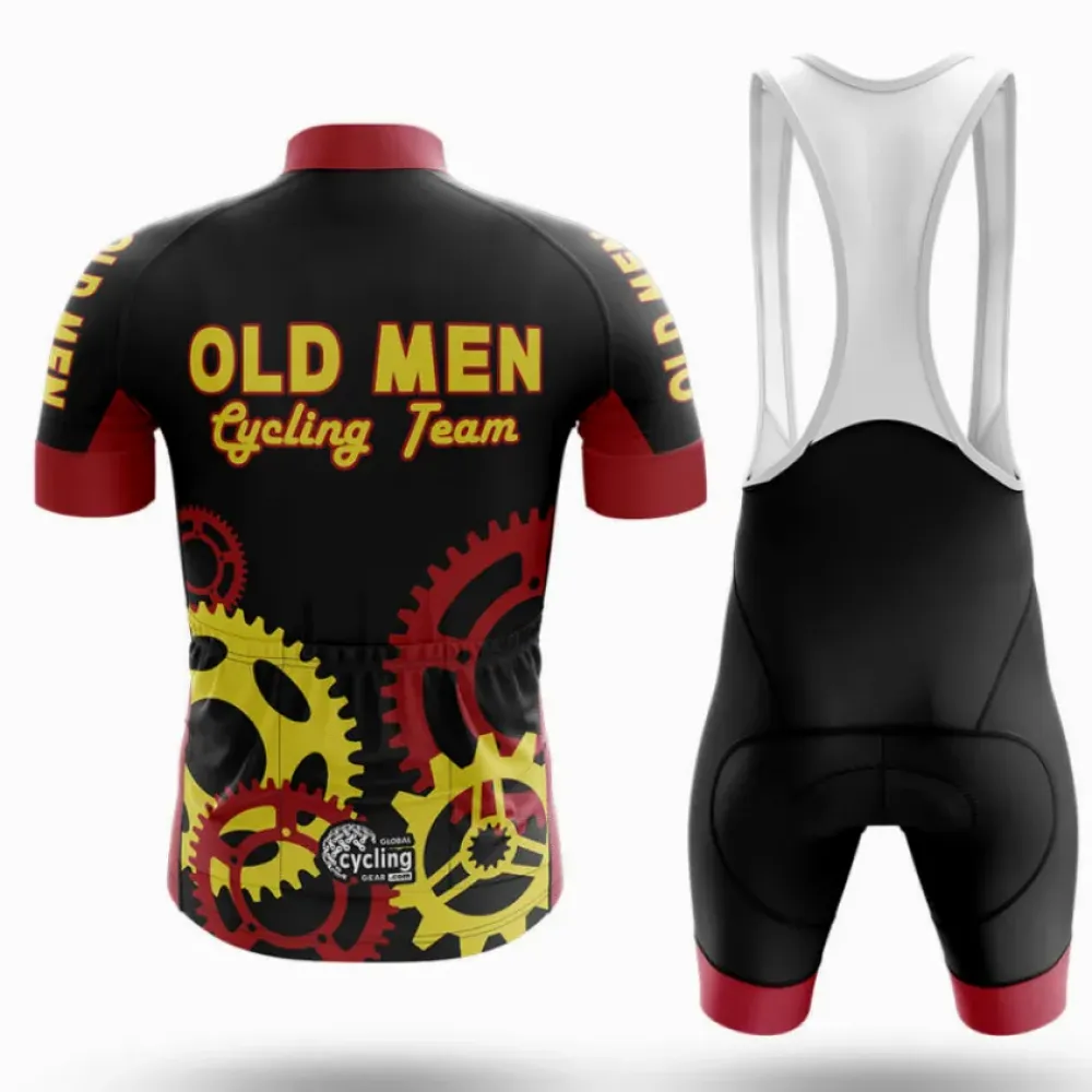 Old Men Cycling Team Vintage Gears Black/Red/Yellow