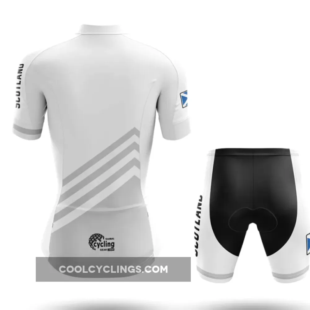 Scotland S5 White Women Long Sleeve Cycling Jersey