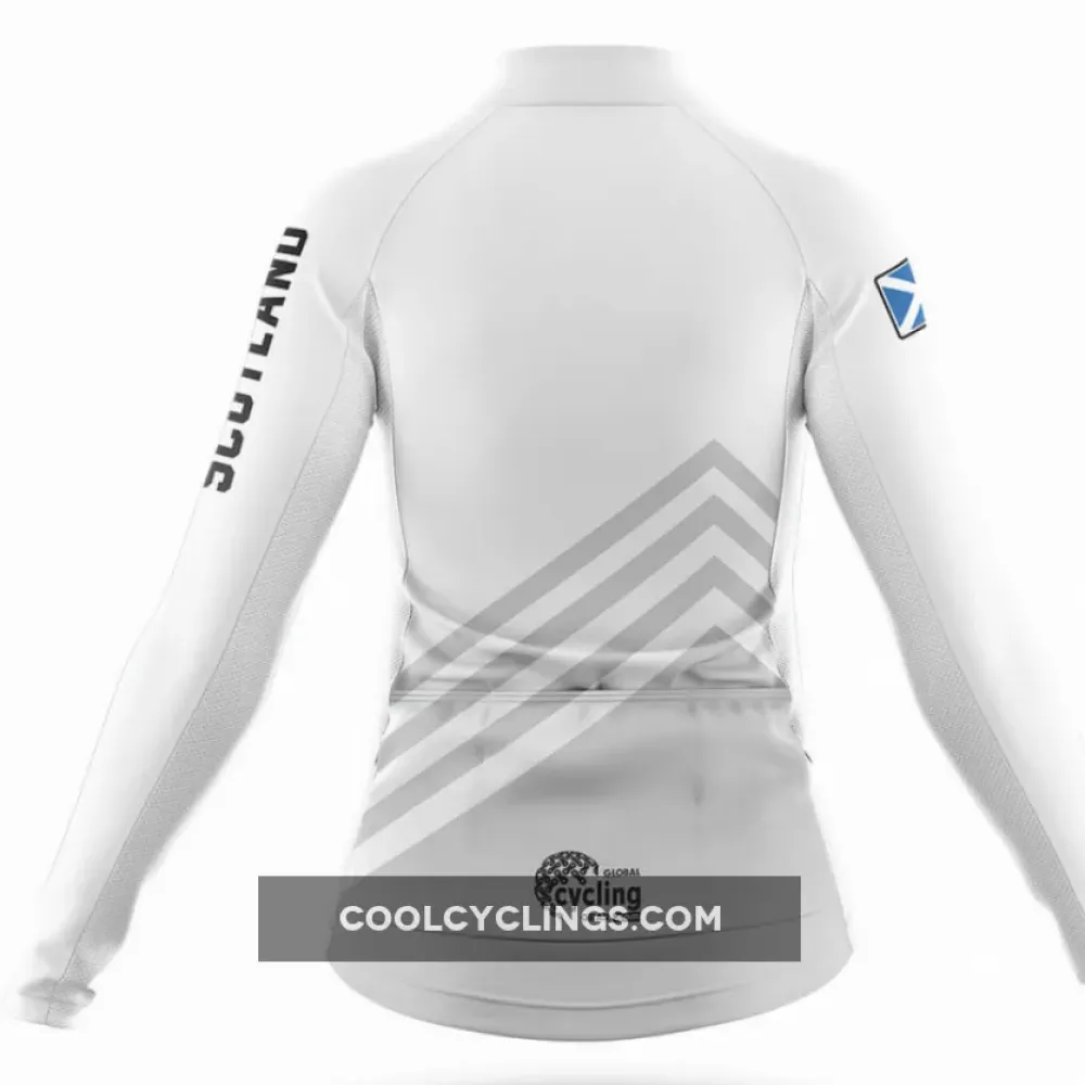 Scotland S5 White Women Long Sleeve Cycling Jersey