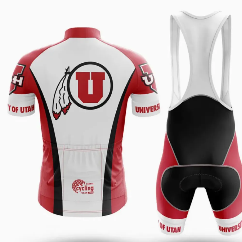 University of Utah Cycling Bibs Comfortable Black/Red/White